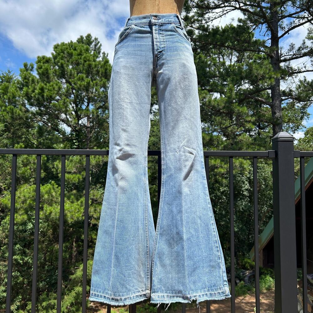 Vintage 70s Levi's 917 Orange Tab Faded Flared Bell Bottom Jeans USA 28 x 31